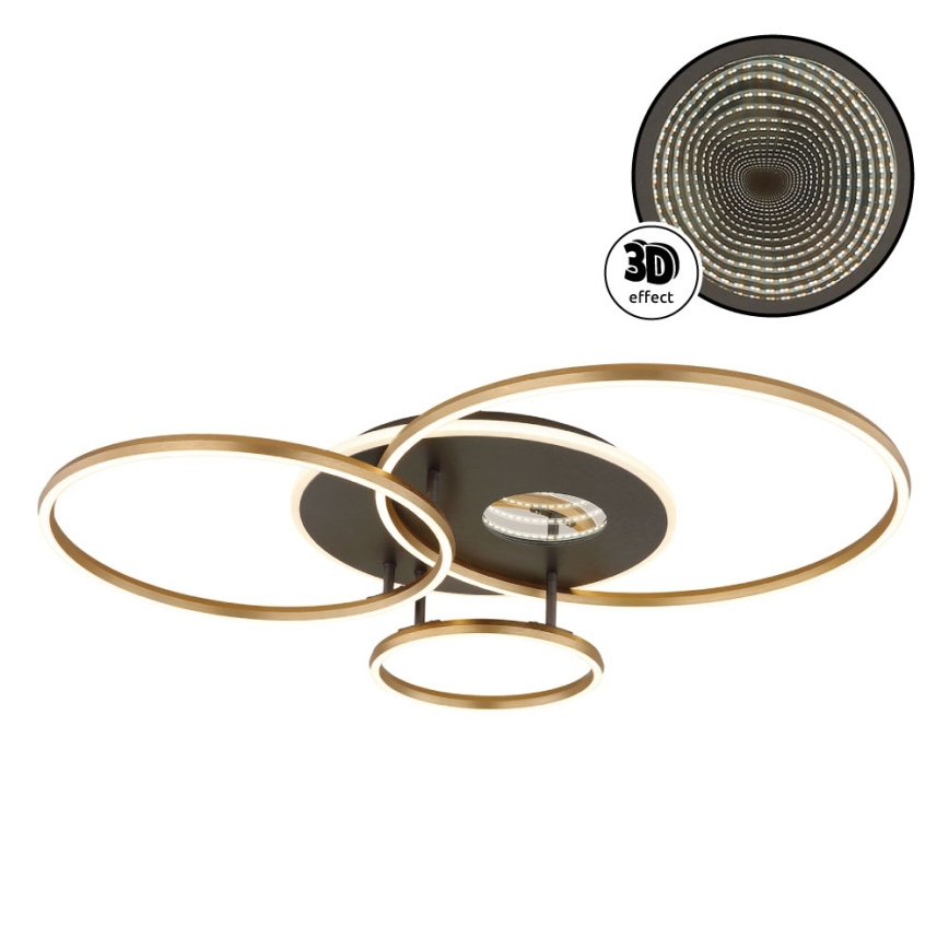 Globo - LED dimmelhető mennyezeti lámpa LED/54W/230V 2700-6500K 90x70 cm antracit/arany + távirányító