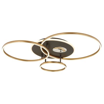 Globo - LED dimmelhető mennyezeti lámpa LED/54W/230V 2700-6500K 90x70 cm antracit/arany + távirányító