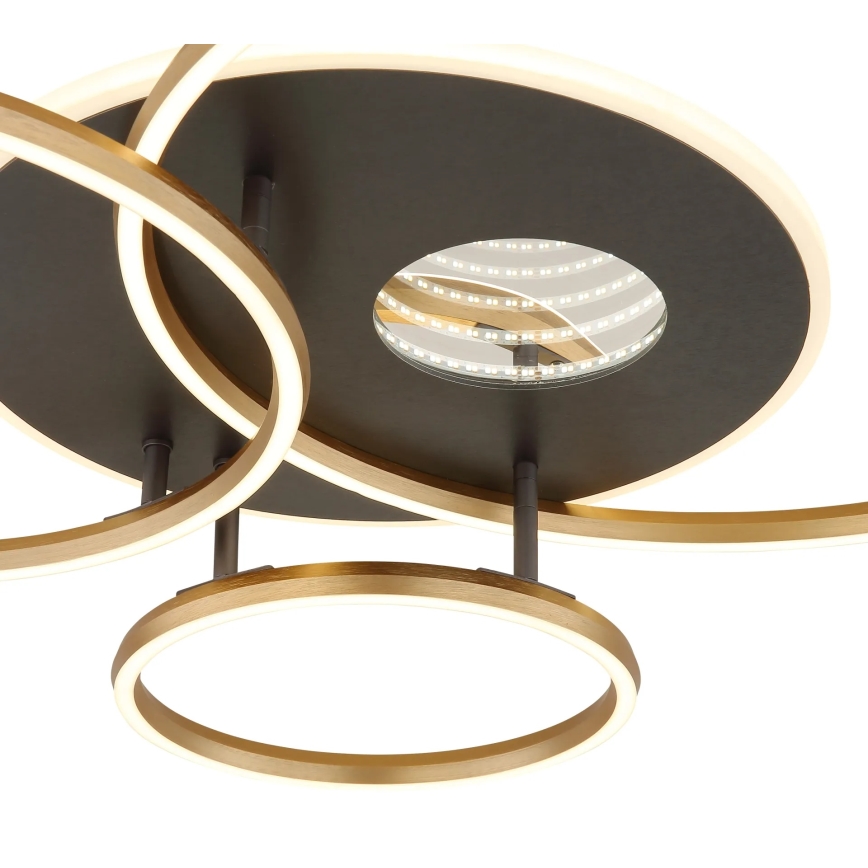 Globo - LED dimmelhető mennyezeti lámpa LED/54W/230V 2700-6500K 90x70 cm antracit/arany + távirányító