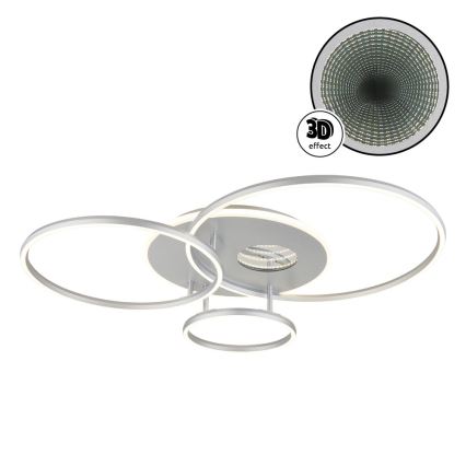 Globo - LED fényerőszabályozható mennyezeti lámpatest LED/54W/230V 2700-6500K 90x70 cm ezüstszínű + távirányító