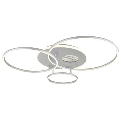 Globo - LED fényerőszabályozható mennyezeti lámpatest LED/54W/230V 2700-6500K 90x70 cm ezüstszínű + távirányító