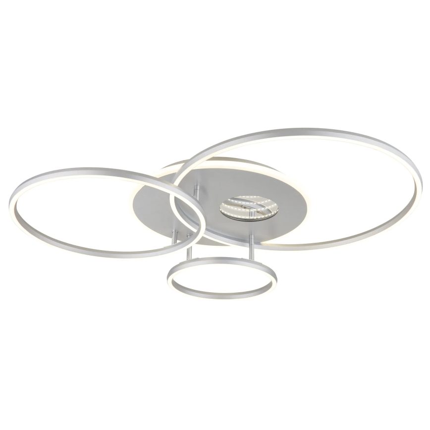 Globo - LED fényerőszabályozható mennyezeti lámpatest LED/54W/230V 2700-6500K 90x70 cm ezüstszínű + távirányító