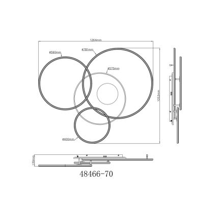 Globo - LED dimmelhető mennyezeti lámpa LED/70W/230V 2700-6500K arany + távirányító