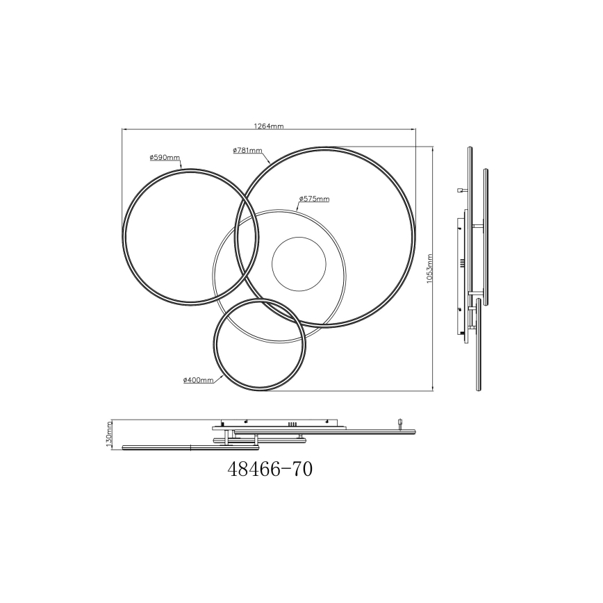 Globo - LED dimmelhető mennyezeti lámpa LED/70W/230V 2700-6500K arany + távirányító