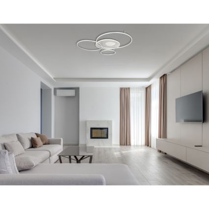 Globo - LED fényerőszabályozható mennyezeti lámpatest LED/70W/230V 2700-6500K matt króm + távirányító