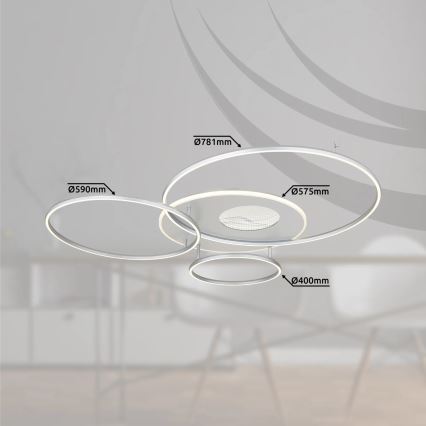 Globo - Dimmelhető LED mennyezeti lámpa LED/70W/230V 2700-6500K Wi-Fi Tuya matt króm + távirányítóval
