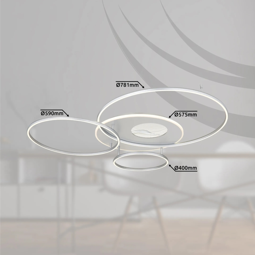 Globo - Dimmelhető LED mennyezeti lámpa LED/70W/230V 2700-6500K Wi-Fi Tuya matt króm + távirányítóval