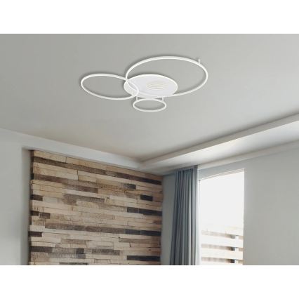 Globo - LED Fényerőszabályozható mennyezeti lámpatest LED/70W/230V 2700-6500K 105x26,5 cm fehér + távirányító