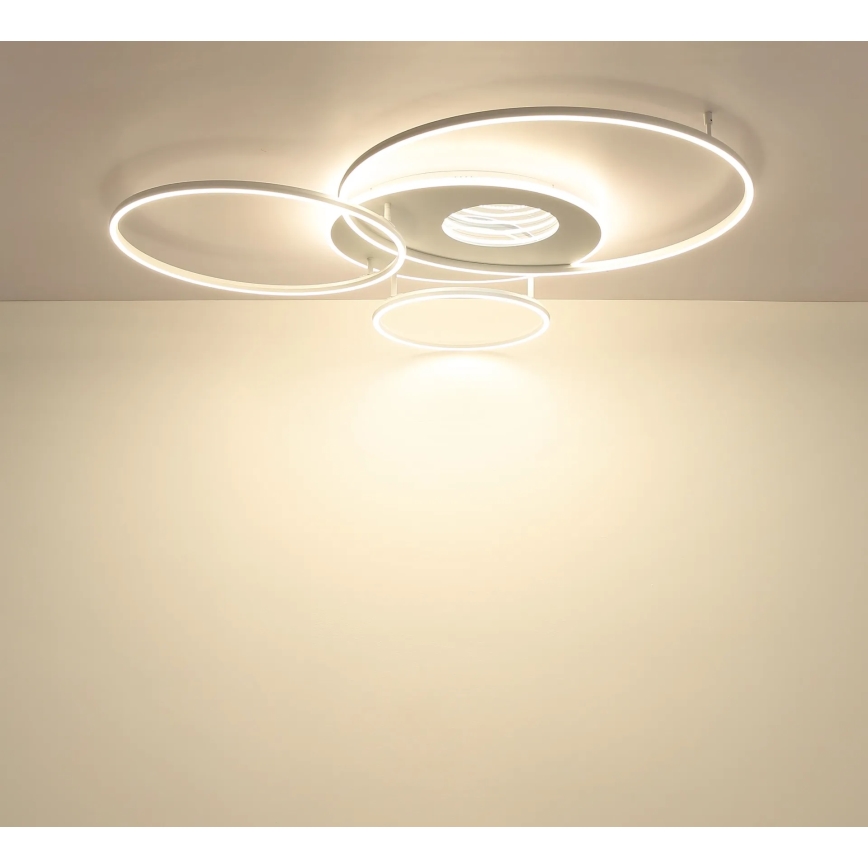 Globo - LED Fényerőszabályozható mennyezeti lámpatest LED/70W/230V 2700-6500K 105x26,5 cm fehér + távirányító