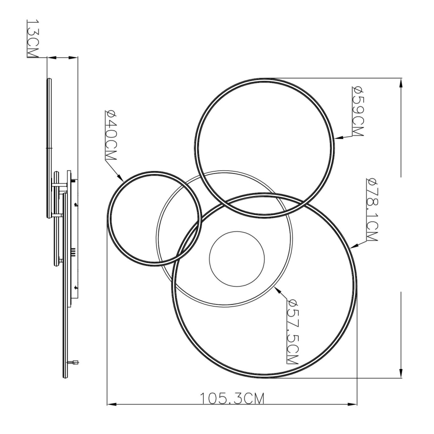 Globo - LED Fényerőszabályozható mennyezeti lámpatest LED/70W/230V 2700-6500K 105x26,5 cm fehér + távirányító