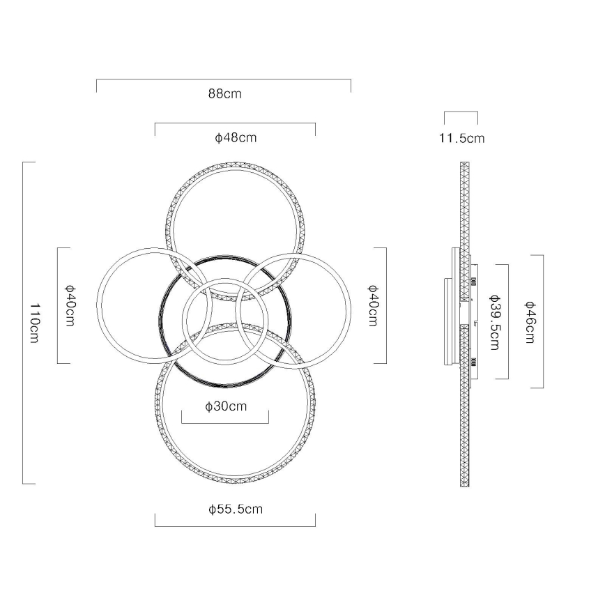 Globo - LED Mennyezeti lámpa LED/70W/230V 3000K 88x110 cm bézs