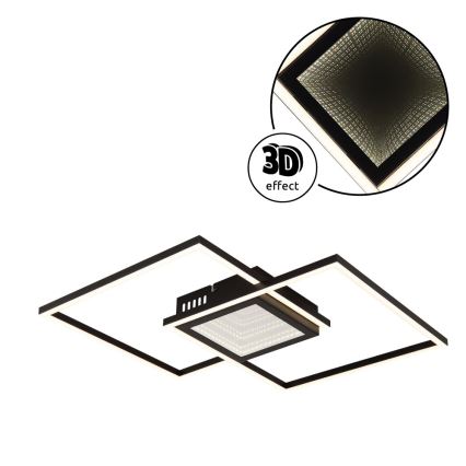 Globo - LED dimmelhető mennyezeti lámpatest LED/32W/230V 2700-6500K 42,6x42,6 cm fekete + távirányító