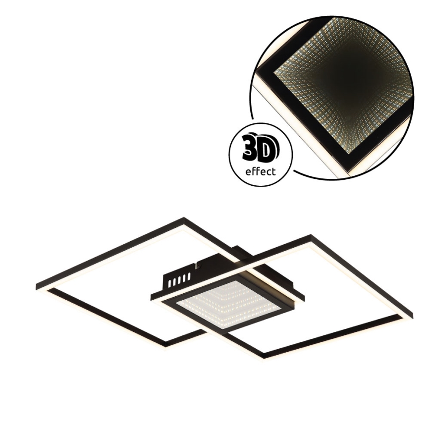 Globo - LED dimmelhető mennyezeti lámpatest LED/32W/230V 2700-6500K 42,6x42,6 cm fekete + távirányító