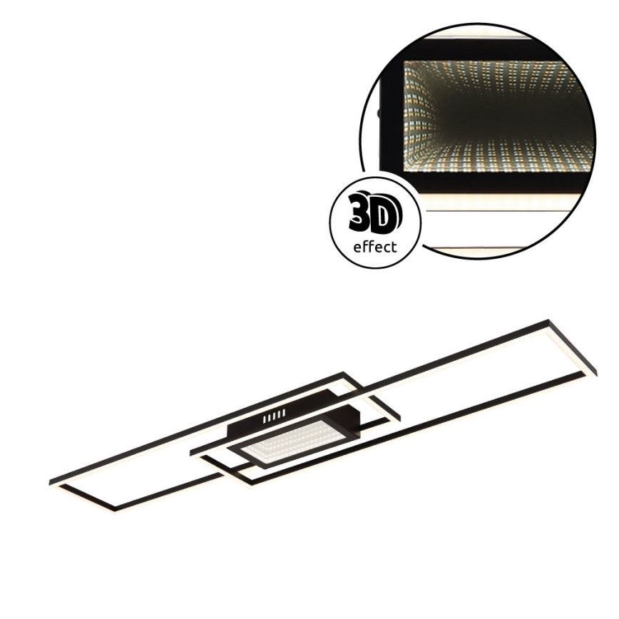 Globo - LED dimmelhető mennyezeti lámpatest LED/42W/230V 2700-6500K 19,6x96 cm fekete + távirányítóval