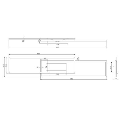 Globo - LED dimmelhető mennyezeti lámpatest LED/42W/230V 2700-6500K 19,6x96 cm fekete + távirányítóval