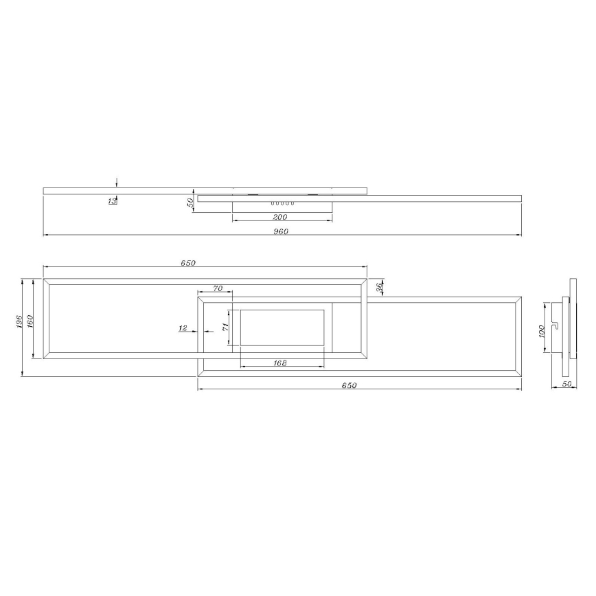 Globo - LED dimmelhető mennyezeti lámpatest LED/42W/230V 2700-6500K 19,6x96 cm fekete + távirányítóval