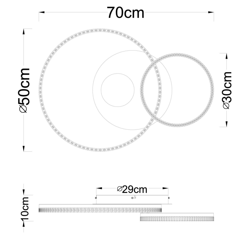 Globo - LED mennyezeti lámpa LED/30W/230V 3000K 70x50 cm bézs