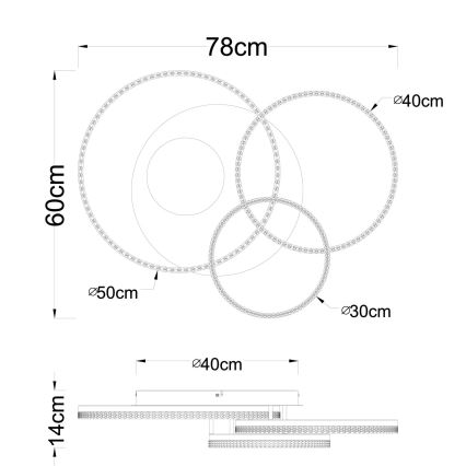 Globo - LED mennyezeti lámpatest LED/40W/230V 3000K 78x60 cm bézs