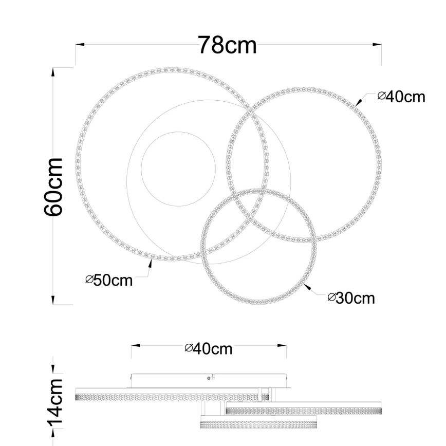 Globo - LED mennyezeti lámpatest LED/40W/230V 3000K 78x60 cm bézs