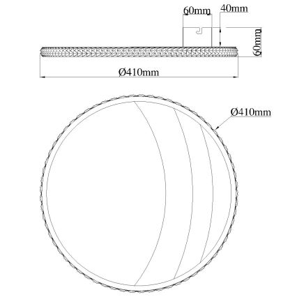 Globo - LED mennyezeti lámpatest LED/24W/230V 3000/4000/6000K átm. 41 cm aranyszínű