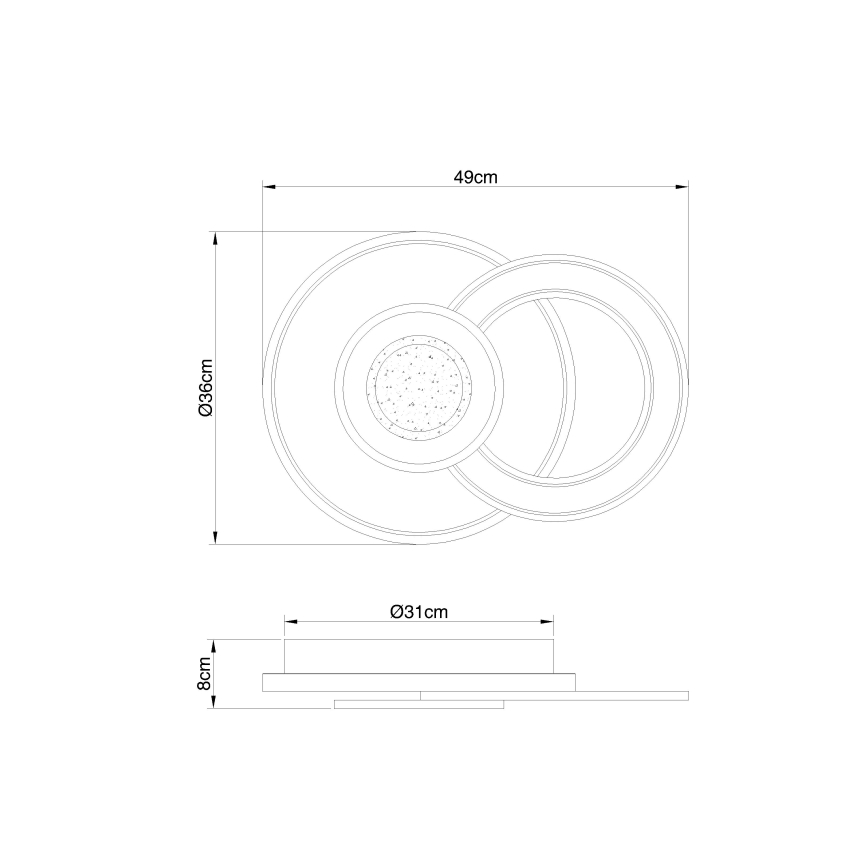 Globo - LED Dimmelhető mennyezeti lámpa LED/36W/230V 2700-6000K + távirányítás