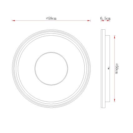 Globo - LED dimmelhető mennyezeti lámpa LED/60W/230V 2700-6000K átm. 59 cm fehér/krémszínű + távirányító