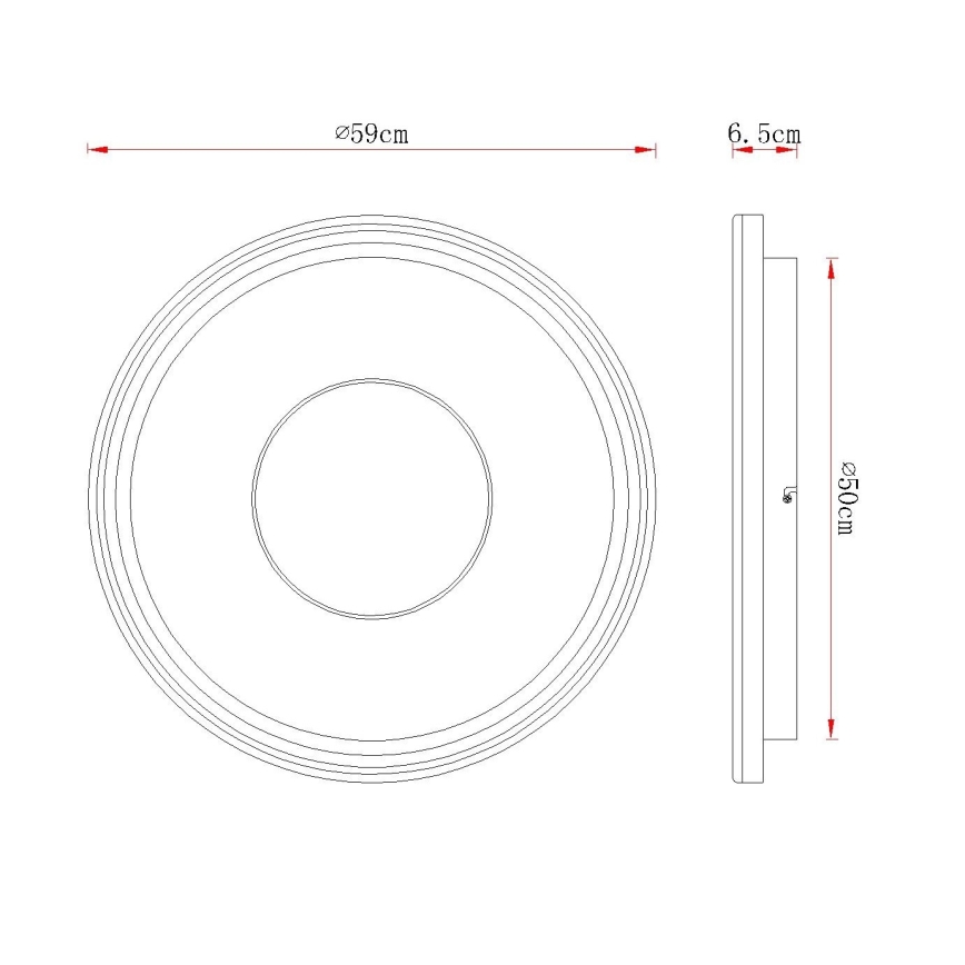 Globo - LED dimmelhető mennyezeti lámpa LED/60W/230V 2700-6000K átm. 59 cm fehér/krémszínű + távirányító