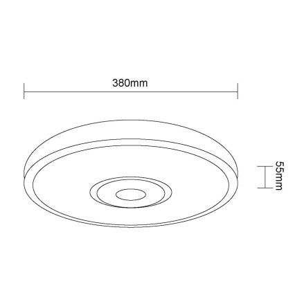 Globo - LED mennyezeti lámpatest, LED/24W/230V, 3000/4000/6000K, átm. 38 cm, fehér/matt króm