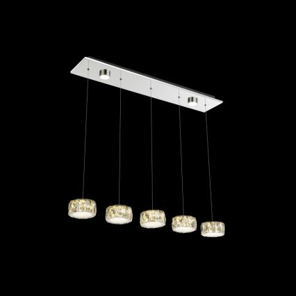 Globo - LED Csillár zsinóron LED/52W/230V 4000K fényezett króm/átlátszó