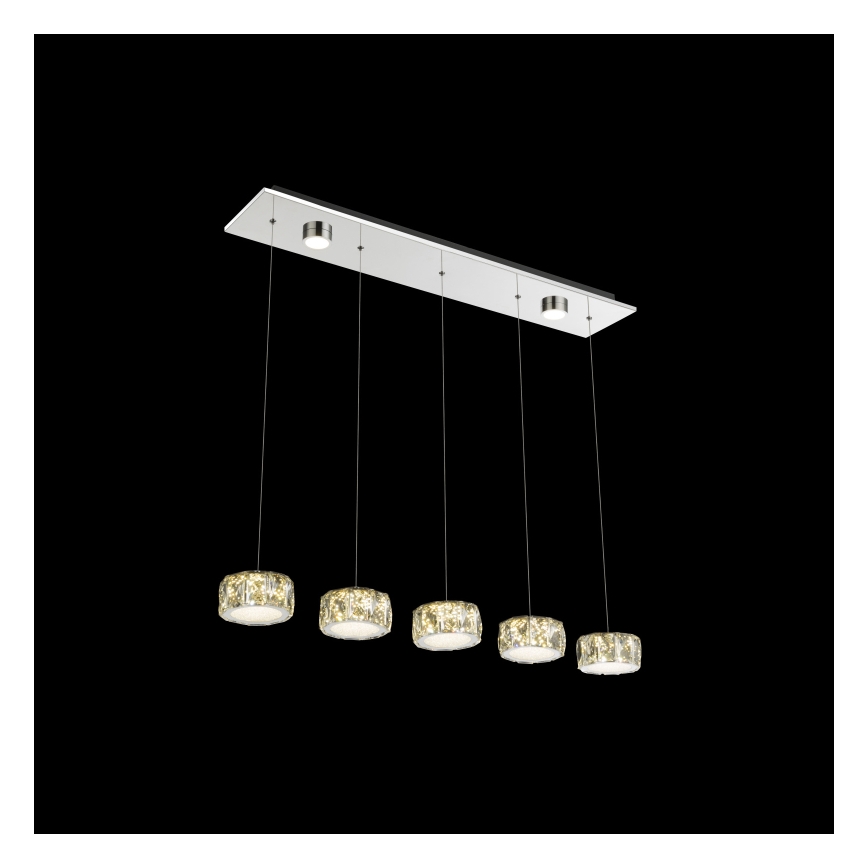 Globo - LED Csillár zsinóron LED/52W/230V 4000K fényezett króm/átlátszó
