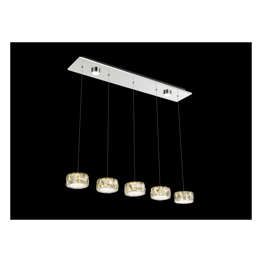 Globo - LED Csillár zsinóron LED/52W/230V 4000K fényezett króm/átlátszó