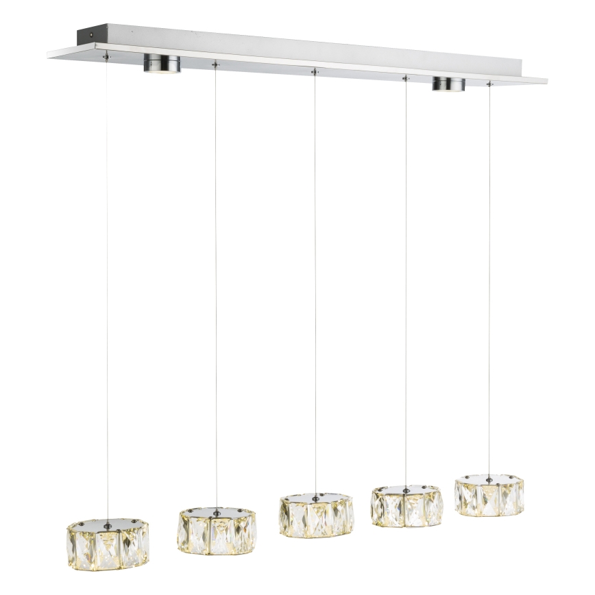 Globo - LED Csillár zsinóron LED/52W/230V 4000K fényezett króm/átlátszó