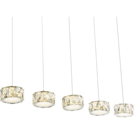 Globo - LED Csillár zsinóron LED/52W/230V 4000K fényezett króm/átlátszó