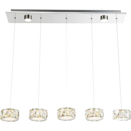 Globo - LED Csillár zsinóron LED/52W/230V 4000K fényezett króm/átlátszó