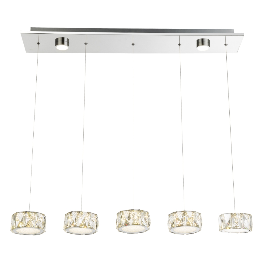 Globo - LED Csillár zsinóron LED/52W/230V 4000K fényezett króm/átlátszó