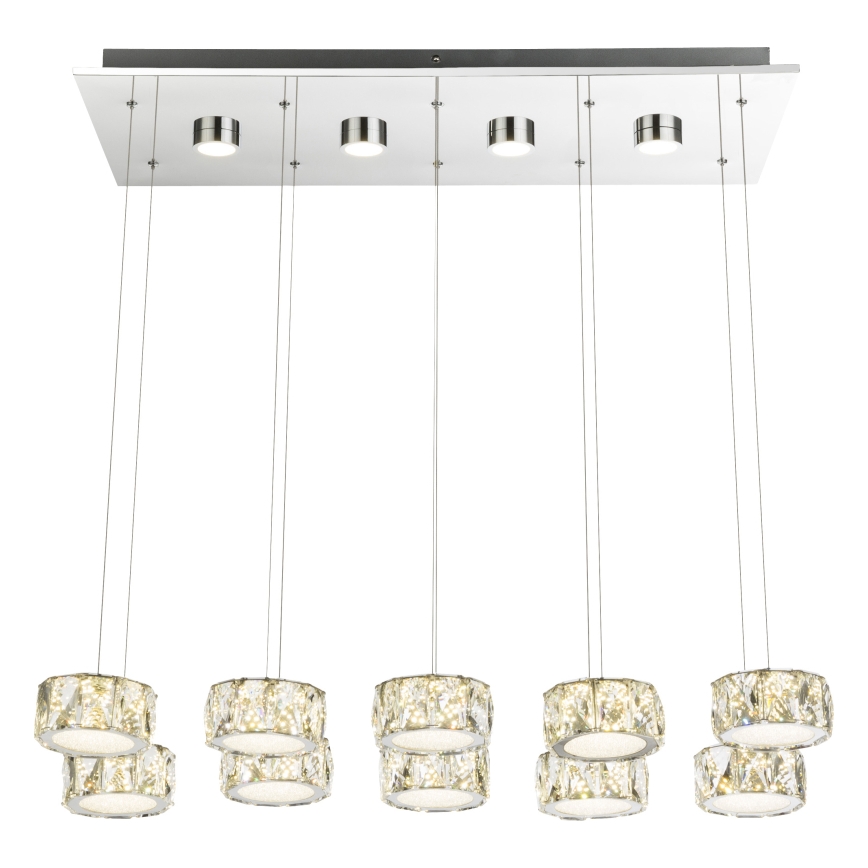 Globo - LED Csillár zsinóron LED/92W/230V 4000K fényezett króm/átlátszó