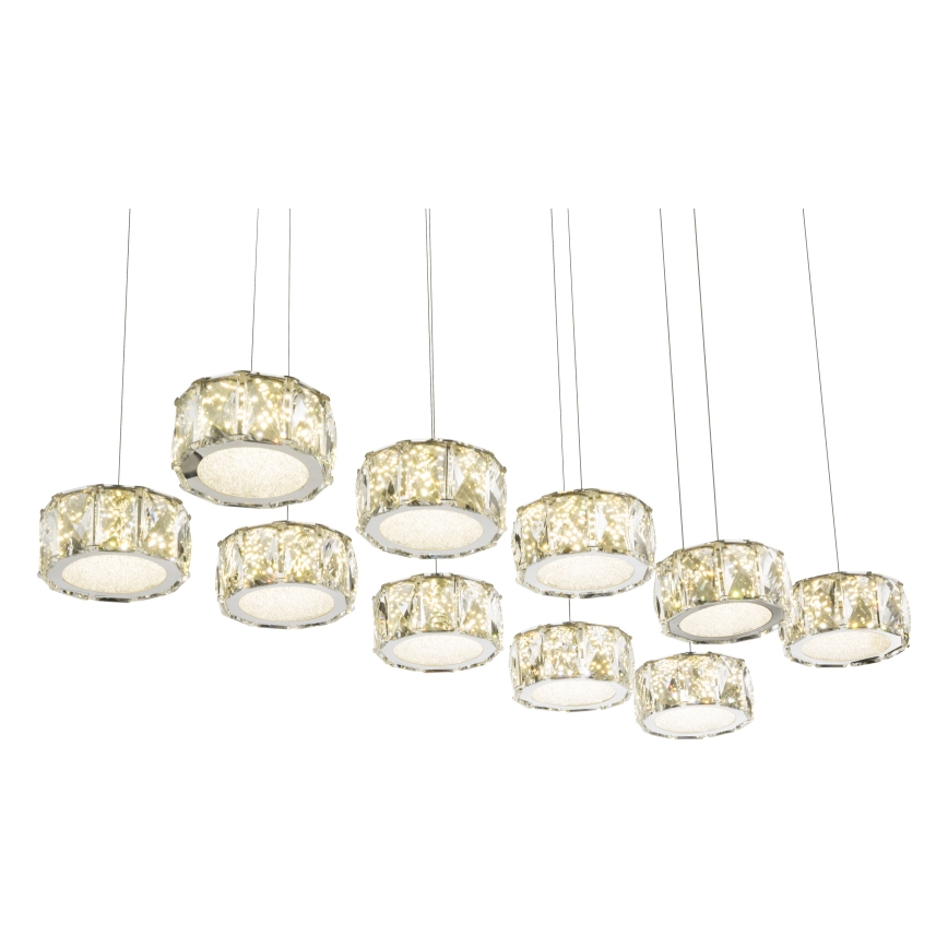 Globo - LED Csillár zsinóron LED/92W/230V 4000K fényezett króm/átlátszó