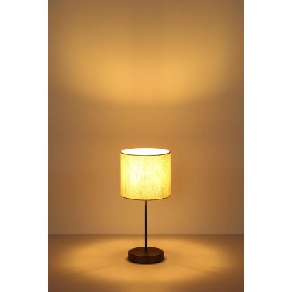 Globo - Asztali lámpa 1xE27/25W/230V fekete/bézs