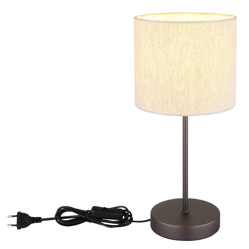 Globo - Asztali lámpa 1xE27/25W/230V fekete/bézs