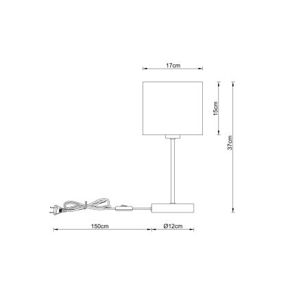 Globo - Asztali lámpa 1xE27/25W/230V fekete/bézs