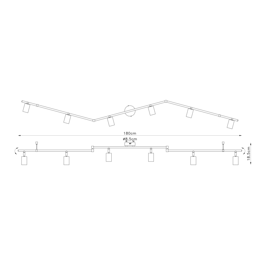 Globo - Spotlámpa 6xE27/60W/230V