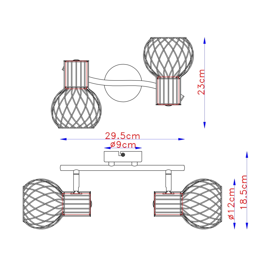 Globo - Spotlámpa 2xE27/40W/230V