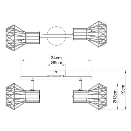 Globo - Spotlámpa 2xE27/40W/230V