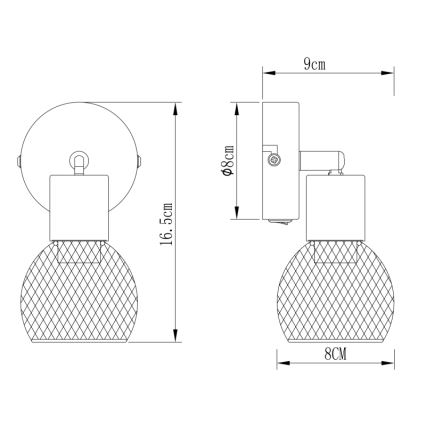 Globo - Fali spotlámpa 1xE14/40W/230V