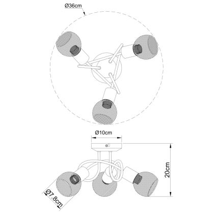 Globo - Csillár 3xE14/40W/230V