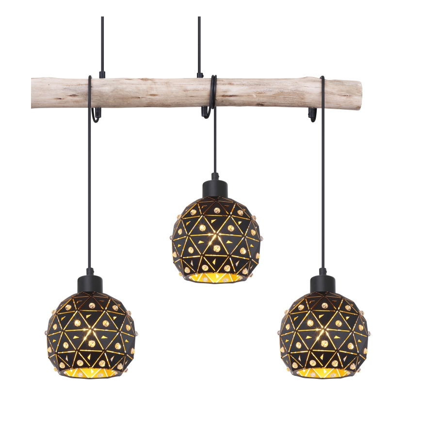 Globo 54029-4H - JODIE kábeles csillár 4xE27/40W/230V bézs/fekete