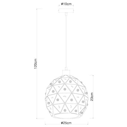 Globo 54029H - Csillár zsinóron JODIE 1xE27/60W/230V átm. 25 cm