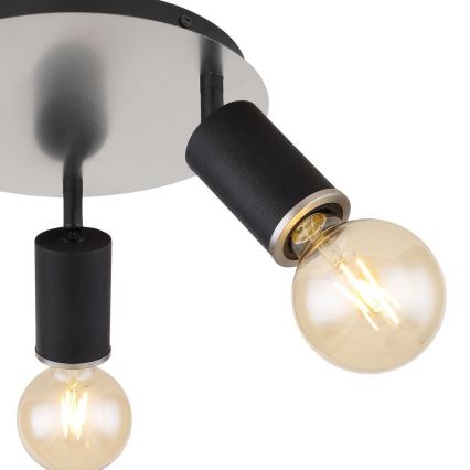 Globo - Spotlámpa 3xE27/60W/230V fekete fa kivitelben