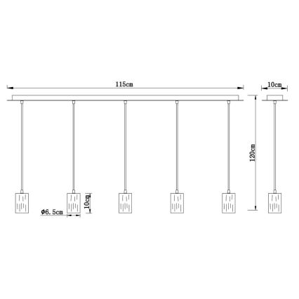 Globo - Csillár zsinóron 5xE27/60W/230V