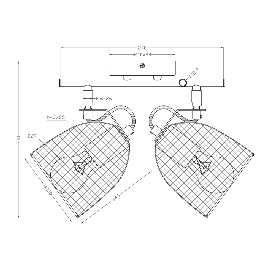 Globo - Spotlámpa 2xE27/60W/230V